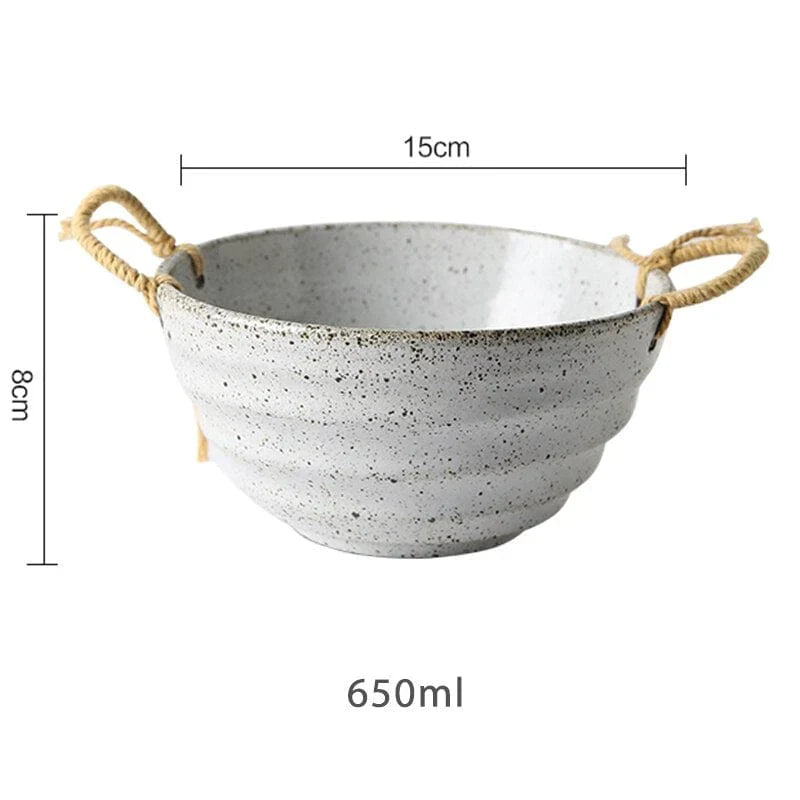 Fortessa ceramic bowl with hemp rope handle | Kalsten