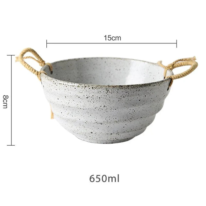Fortessa ceramic bowl with hemp rope handle | Kalsten