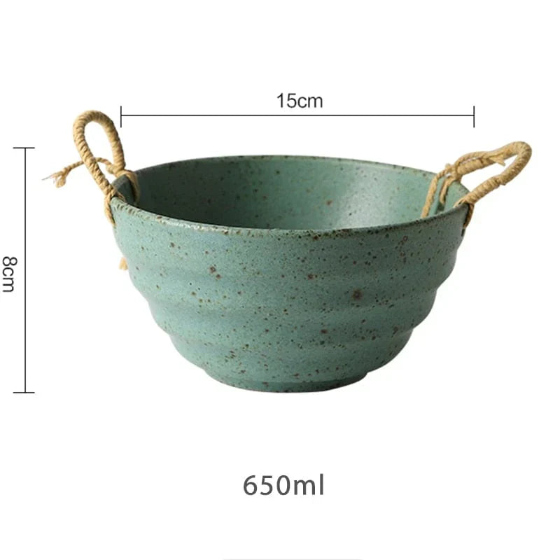 Fortessa ceramic bowl with hemp rope handle | Kalsten