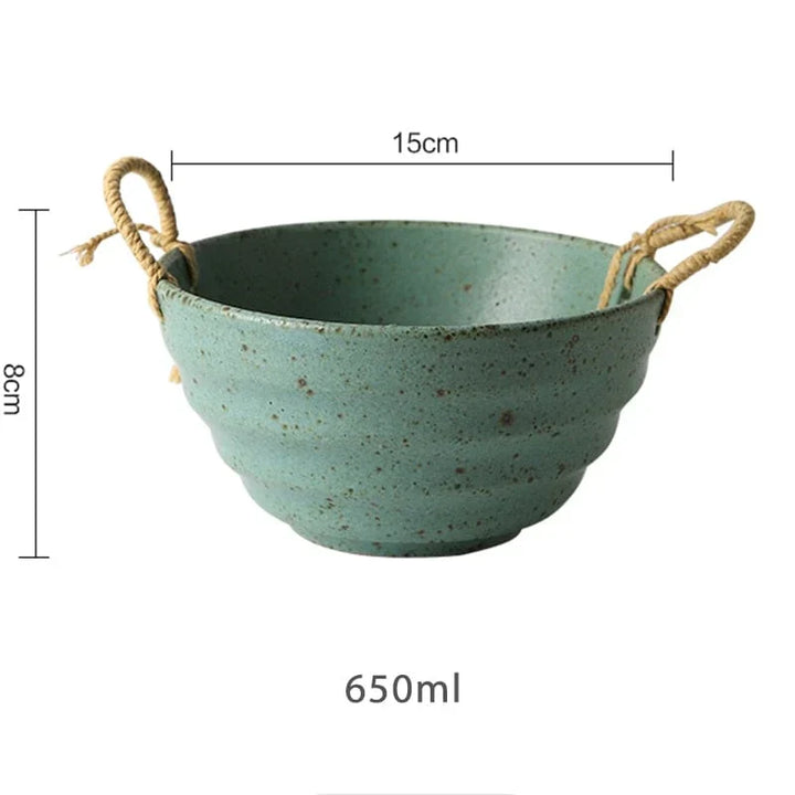 Fortessa ceramic bowl with hemp rope handle | Kalsten