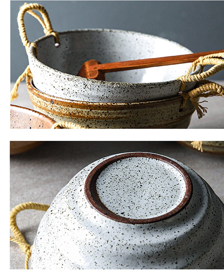 Fortessa ceramic bowl with hemp rope handle | Kalsten