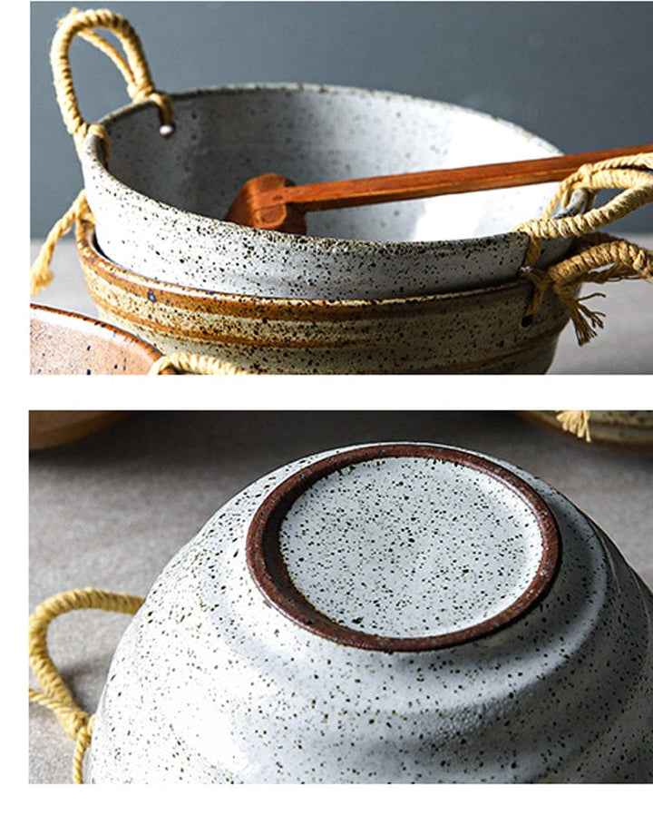 Fortessa ceramic bowl with hemp rope handle | Kalsten