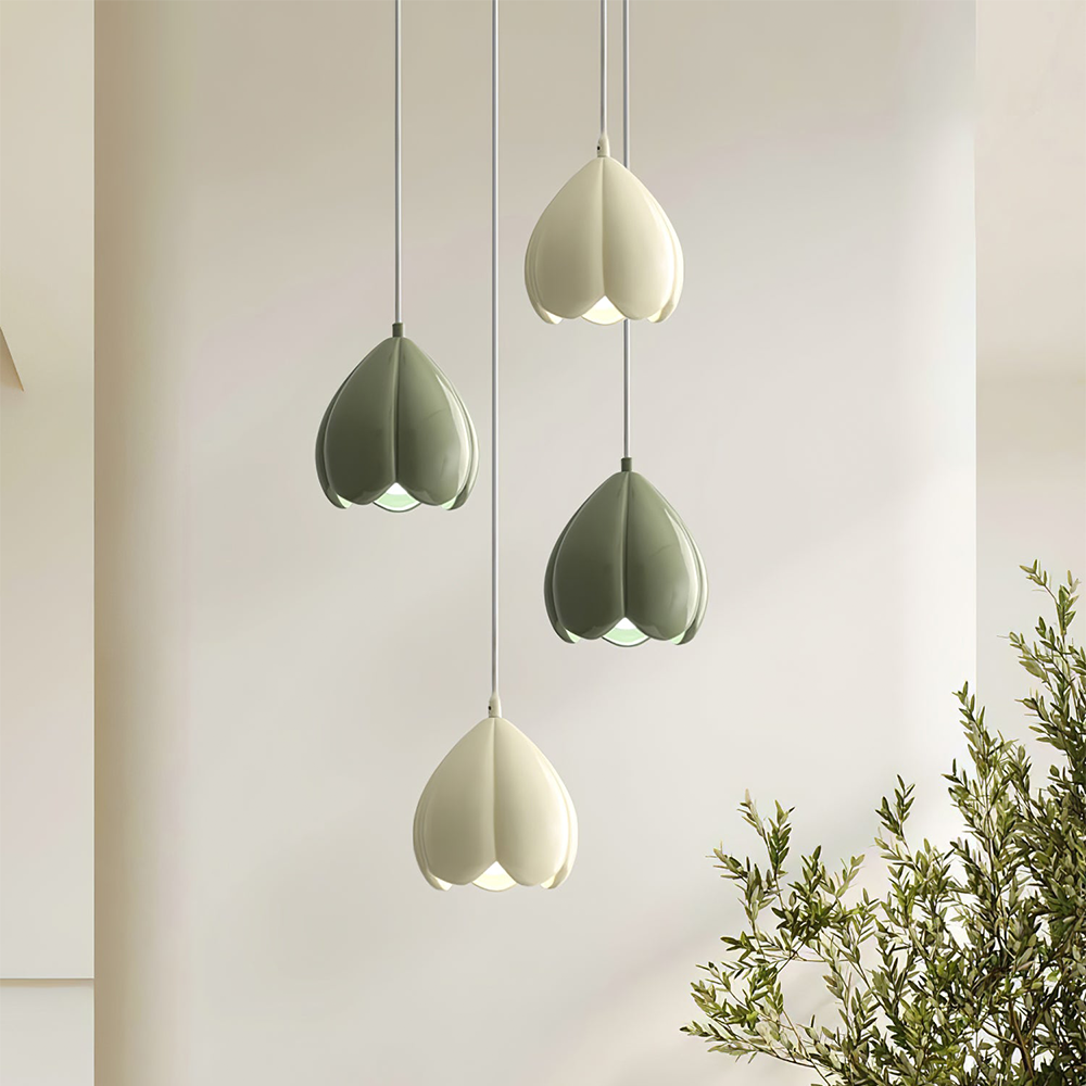 French Style Creamy Hanging Lamp Rustic Nature-Inspired Design Pendant Light | Kalsten