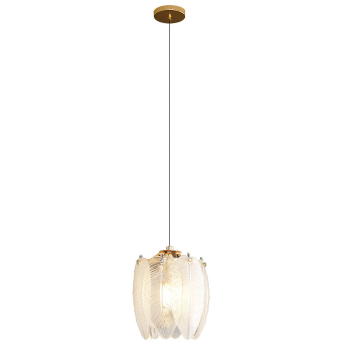 French Style Feather Glass Pendant Light | Kalsten