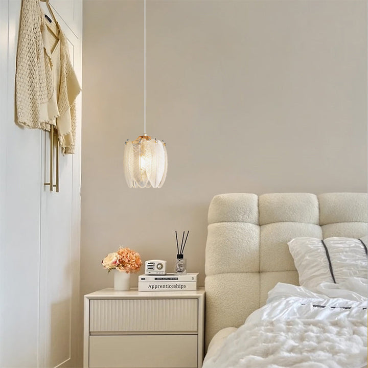French Style Feather Glass Pendant Light | Kalsten