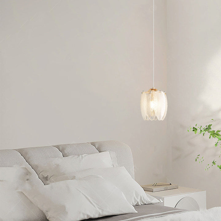 French Style Feather Glass Pendant Light | Kalsten