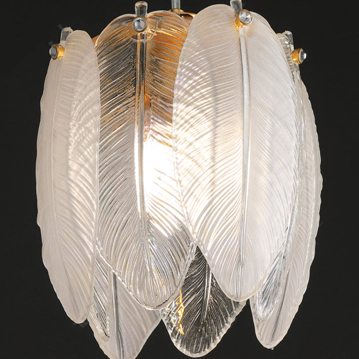 French Style Feather Glass Pendant Light | Kalsten