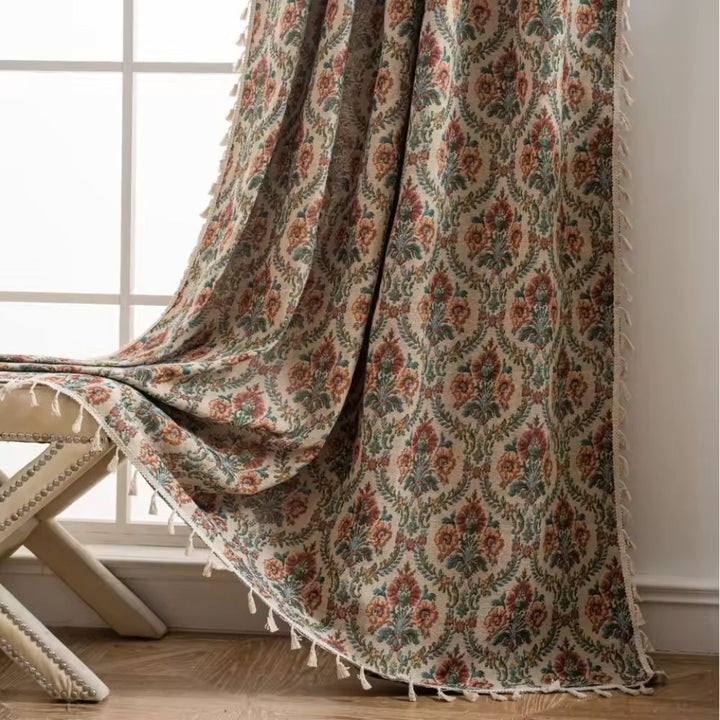 French Vintage Floral Pattern Curtain