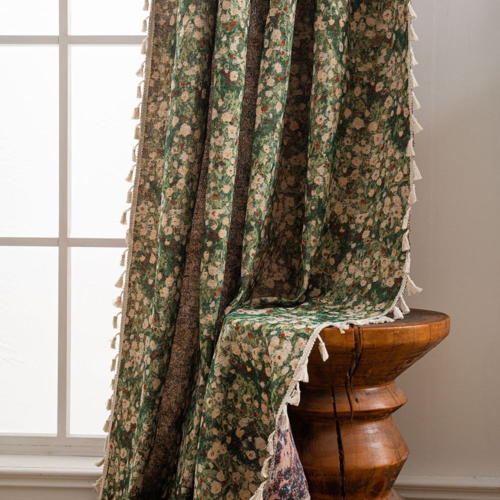 French Vintage Floral Pattern Curtain