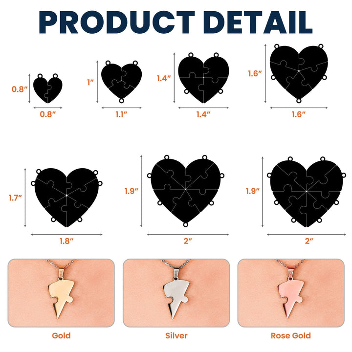 Kalsten | Personalized Family Heart Puzzle Necklace