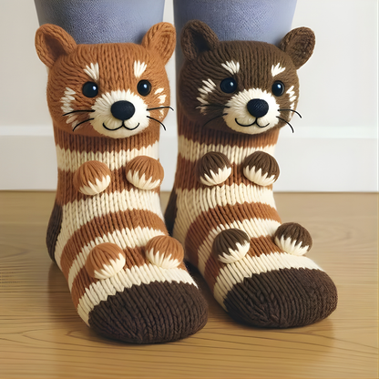 Skanto | Fuzzy Animal Plush Socks Women Men Cozy Non Slip Warm Winter