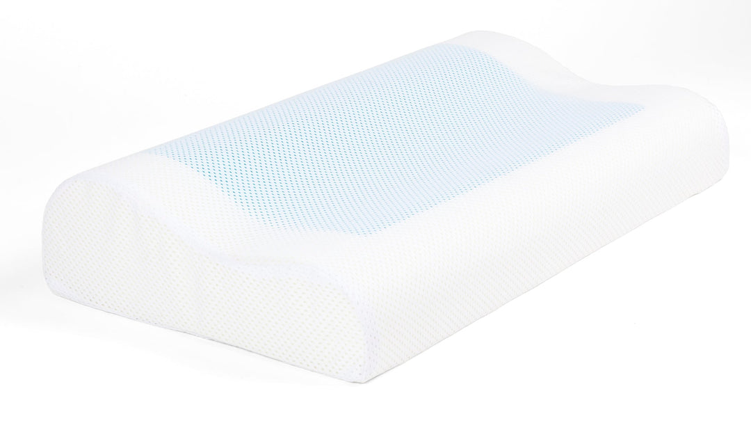 SNAPNAP Gel foam pillow with head recess + cooling gel pads, 50 x 30 cm, height 10 cm, ergonomic and hypoallergenic | Kalsten