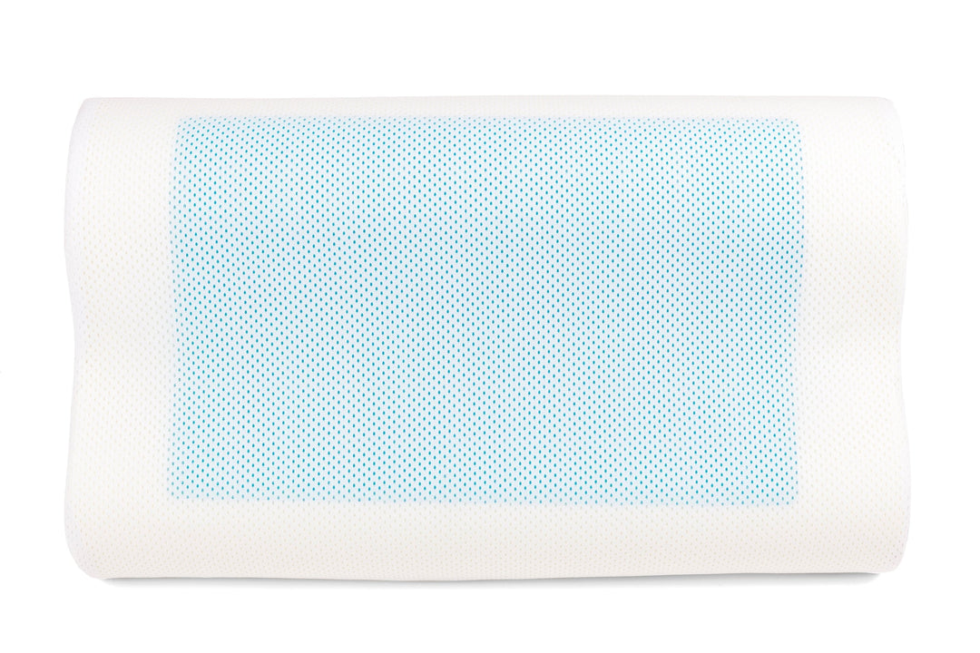 SNAPNAP Gel foam pillow with head recess + cooling gel pads, 50 x 30 cm, height 10 cm, ergonomic and hypoallergenic | Kalsten