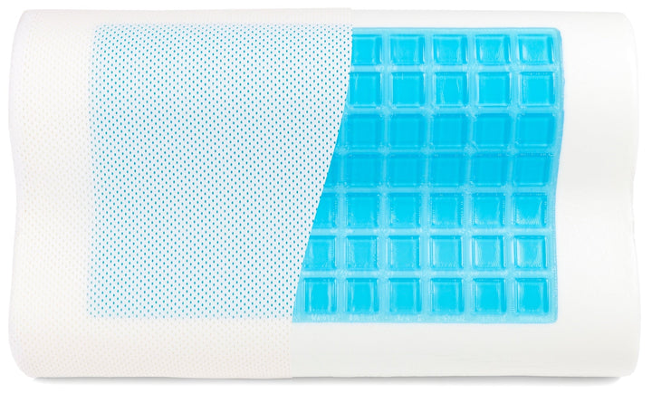 SNAPNAP Gel foam pillow with head recess + cooling gel pads, 50 x 30 cm, height 10 cm, ergonomic and hypoallergenic | Kalsten