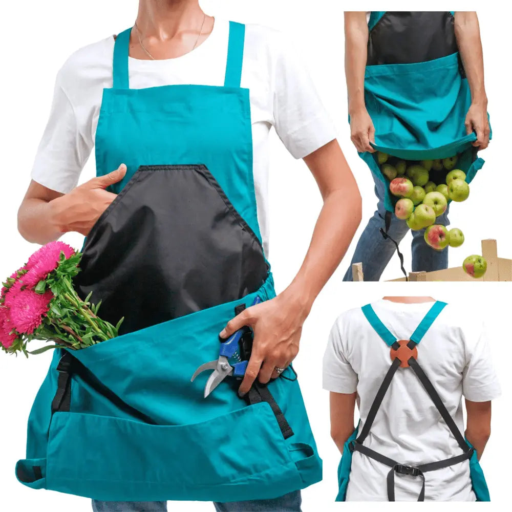 Kalsten | Gardening apron with cross straps – Large emptying pocket & breast pocket