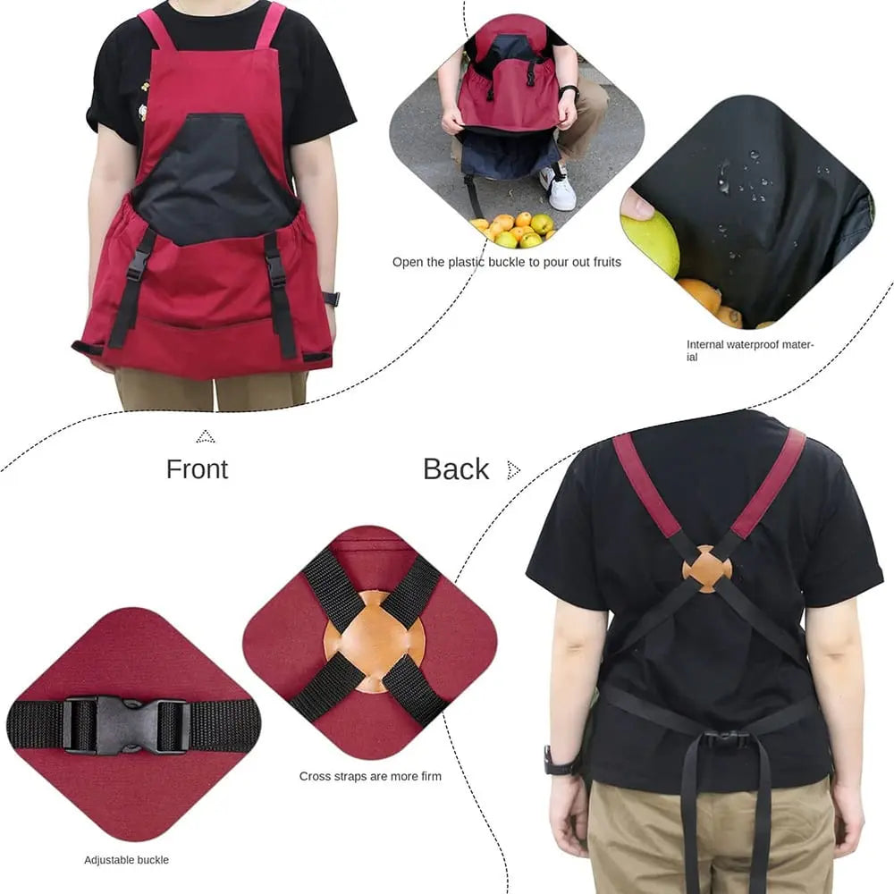 Kalsten | Gardening apron with cross straps – Large emptying pocket & breast pocket