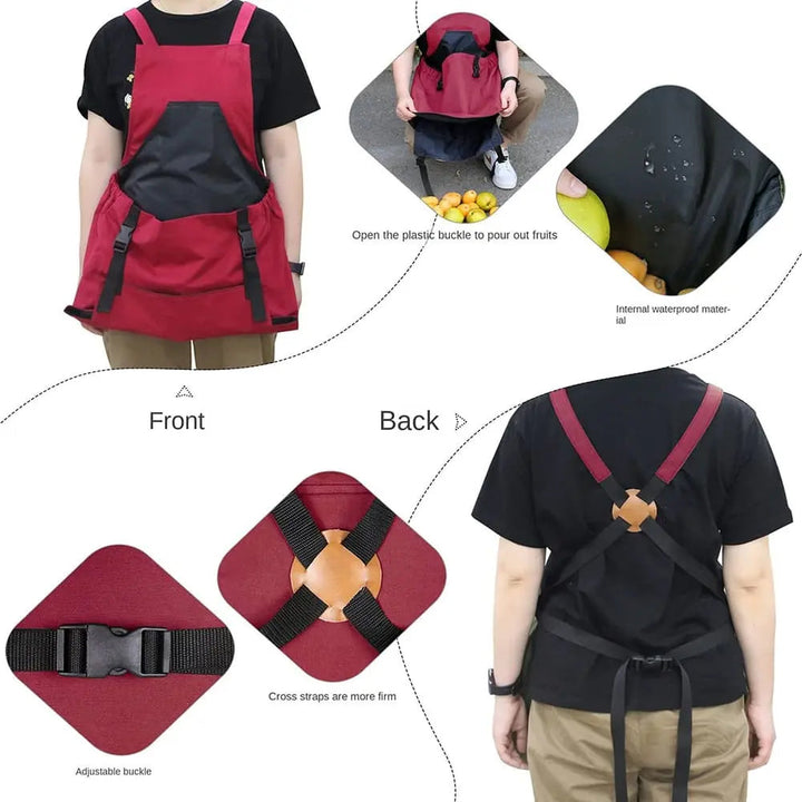 Kalsten | Gardening apron with cross straps – Large emptying pocket & breast pocket