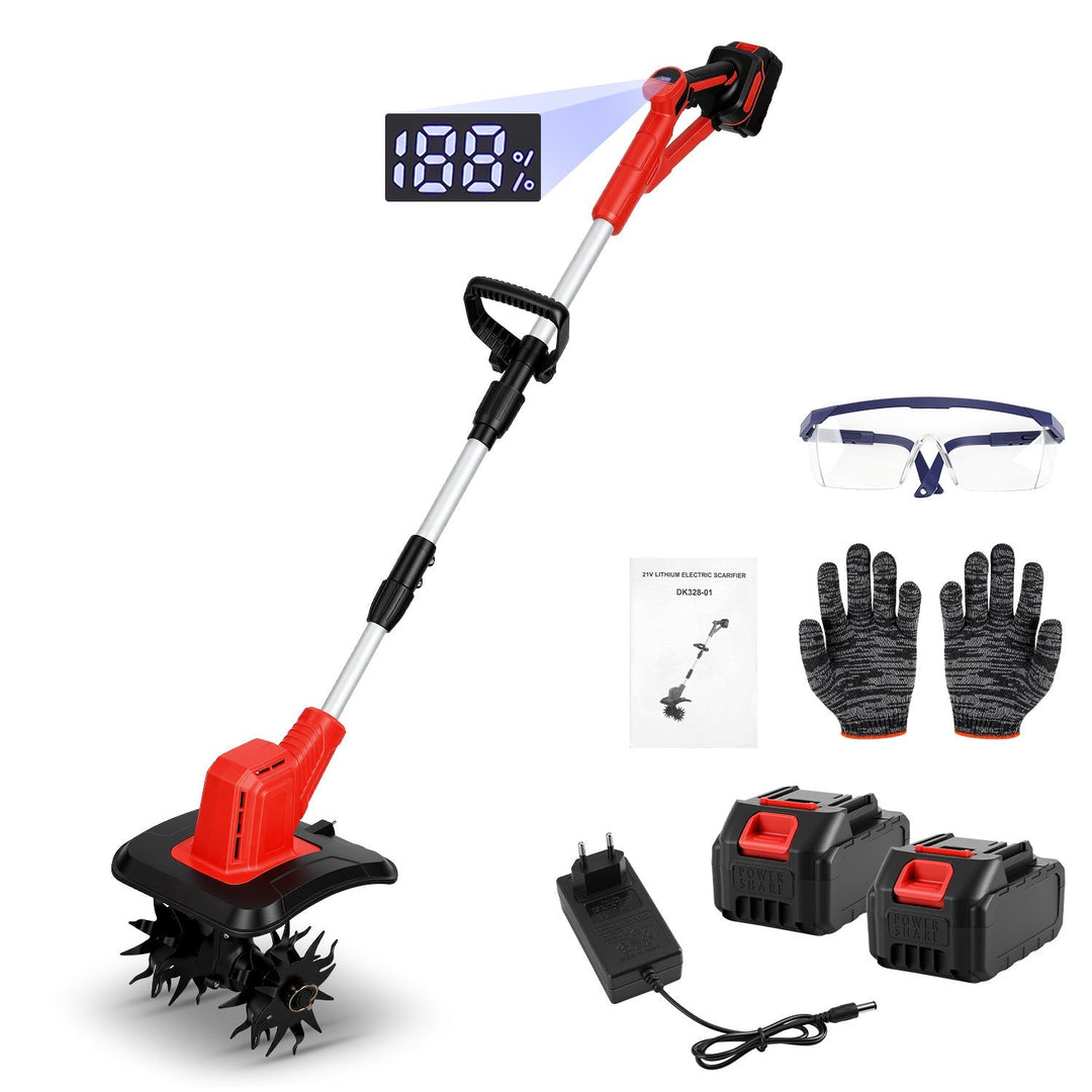 400W Battery Garden Tiller with 2 Batteries Portable | Kalsten