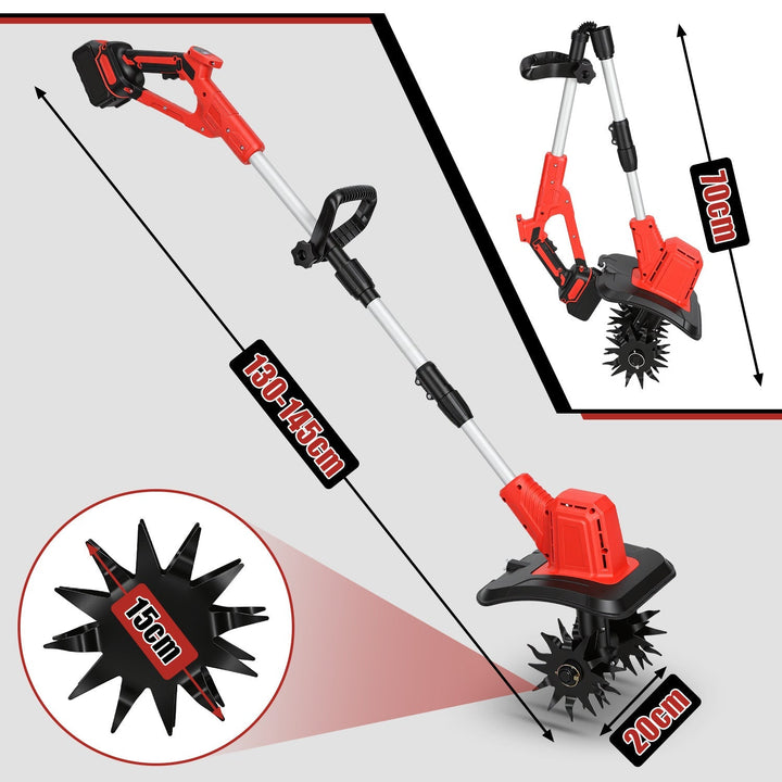 400W Battery Garden Tiller with 2 Batteries Portable | Kalsten