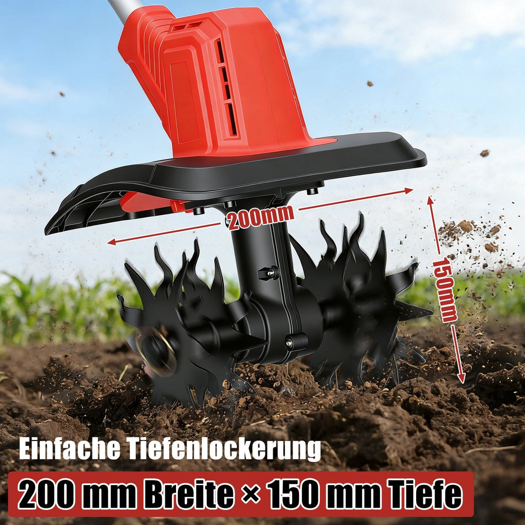 400W Battery Garden Tiller with 2 Batteries Portable | Kalsten