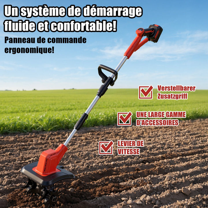 400W Battery Garden Tiller with 2 Batteries Portable | Kalsten