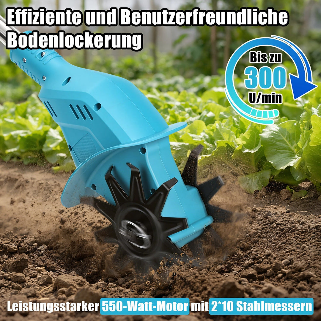 550W Battery Garden Cultivator with 2 Batteries Portable | Kalsten