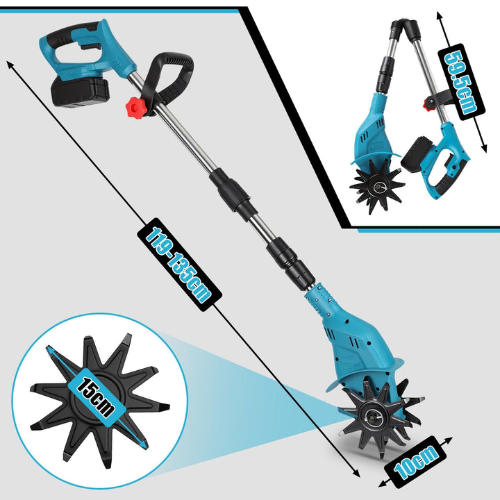 550W Battery Garden Cultivator with 2 Batteries Portable | Kalsten