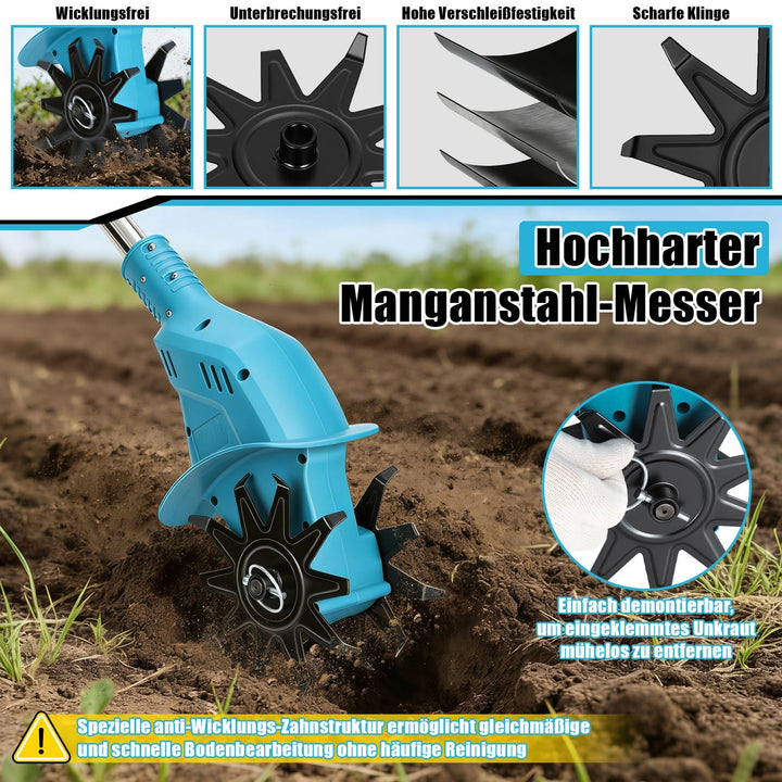 550W Battery Garden Cultivator with 2 Batteries Portable | Kalsten