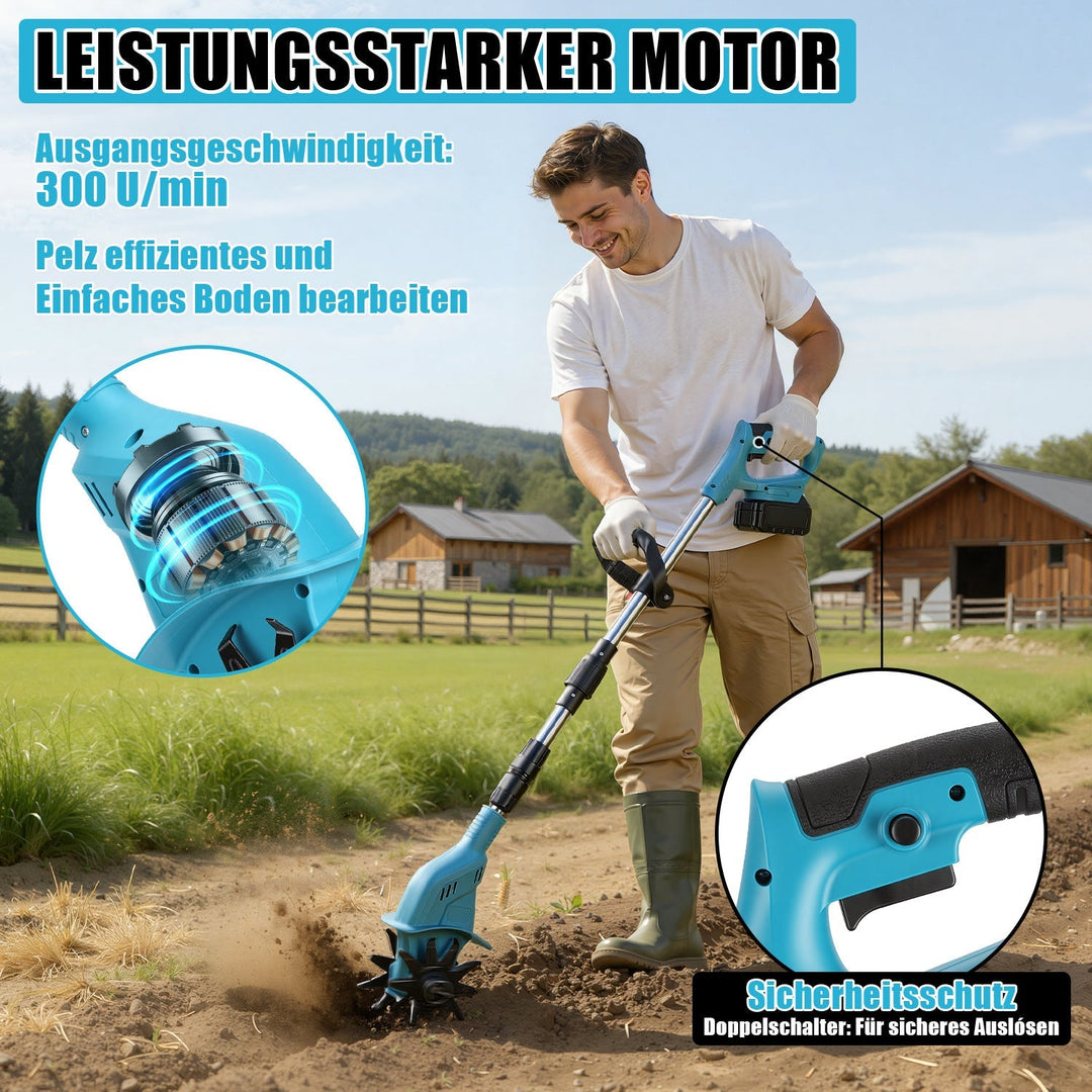 550W Battery Garden Cultivator with 2 Batteries Portable | Kalsten