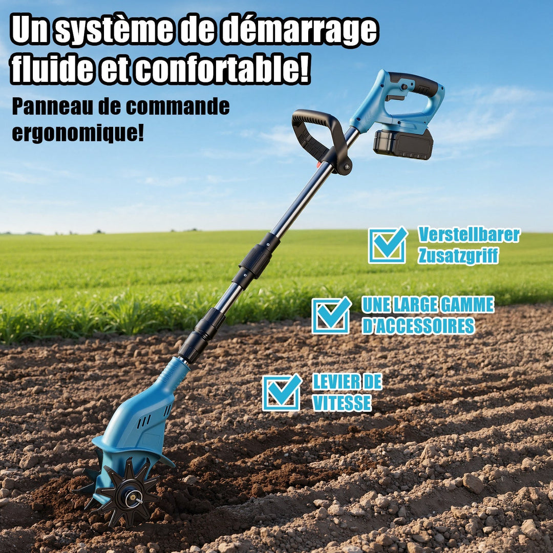 550W Battery Garden Cultivator with 2 Batteries Portable | Kalsten