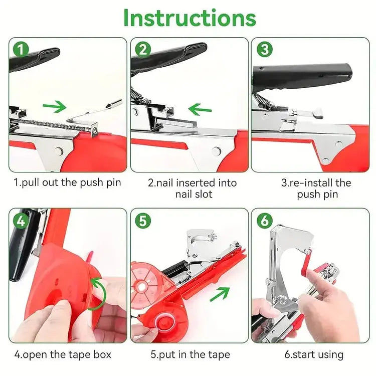 Kalsten | Garden Plant Tying Tool Set | 10 Rolls of Tape and 10,000 Staples