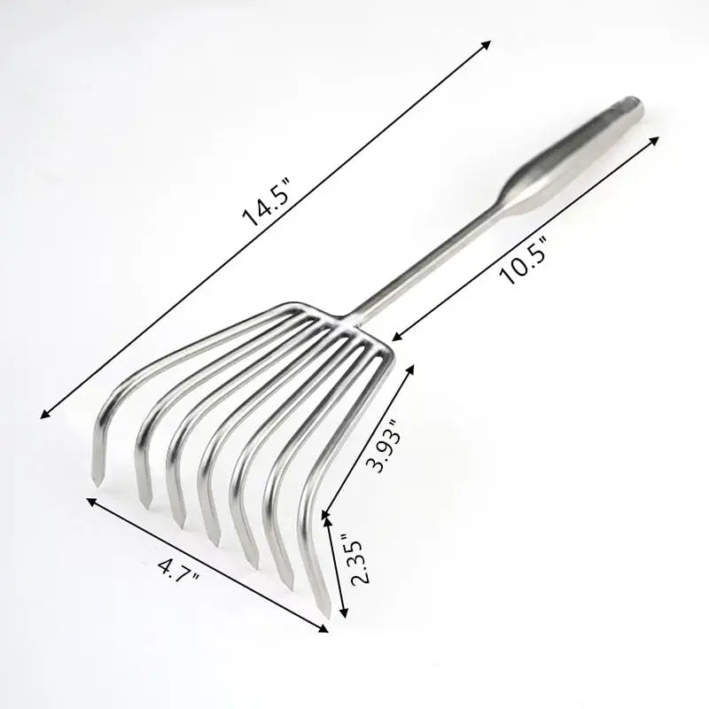 Noxord | Garden rake made of stainless steel — Sturdy hand rake with non-slip grip