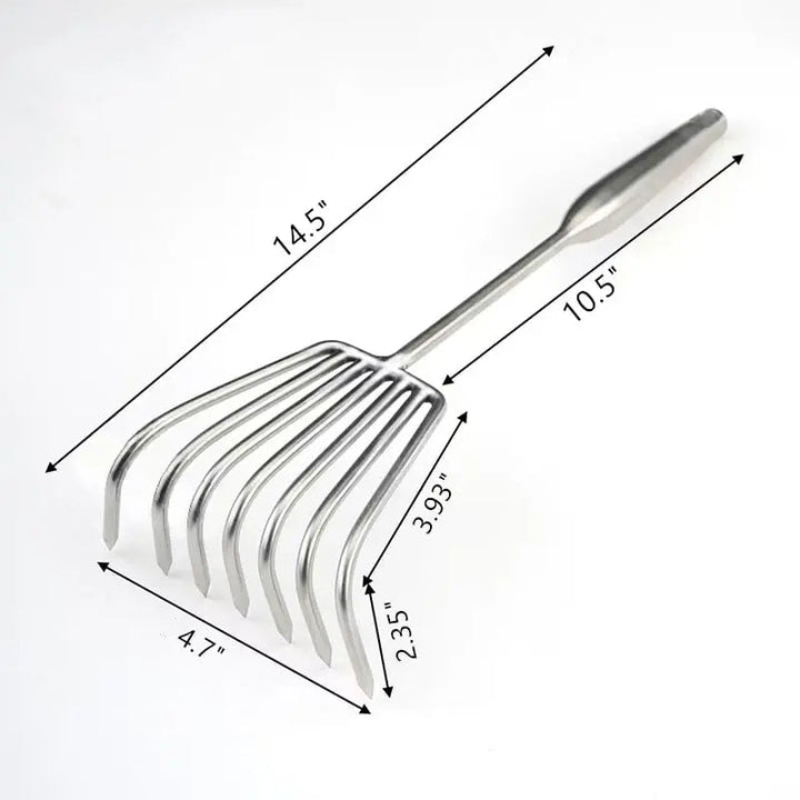 Noxord | Garden rake made of stainless steel — Sturdy hand rake with non-slip grip
