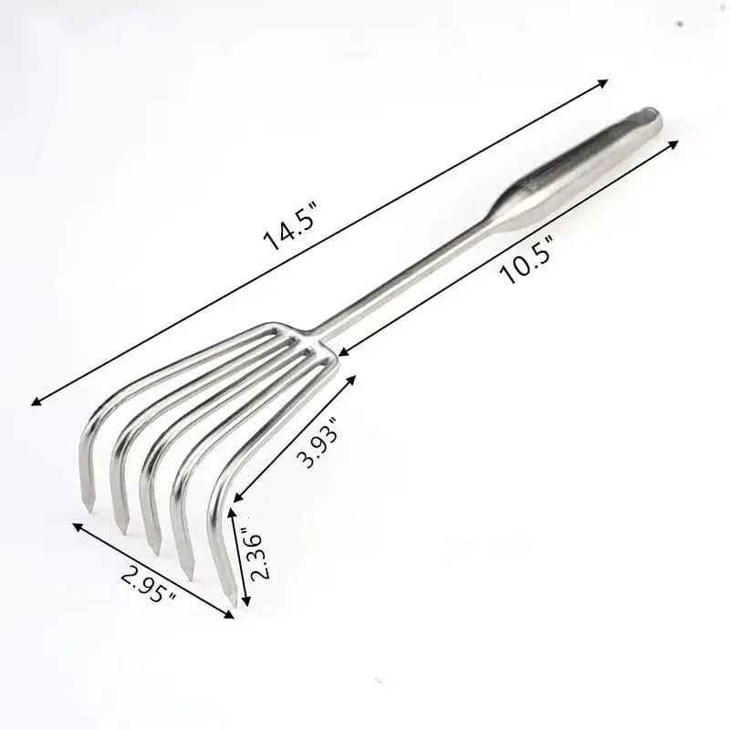 Noxord | Garden rake made of stainless steel — Sturdy hand rake with non-slip grip