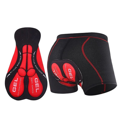 Gel-padded cycling shorts against saddle pain