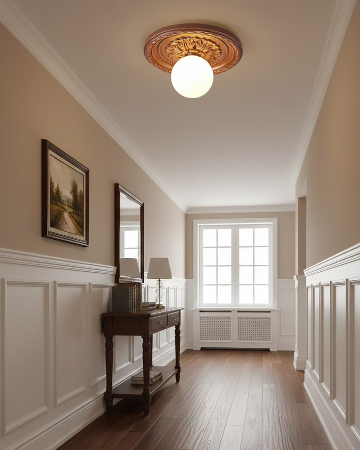 Ceiling Light Acrylic 13.7 in Beige Flush Mount Living Room Bedroom Decorative Fixture | Kalsten