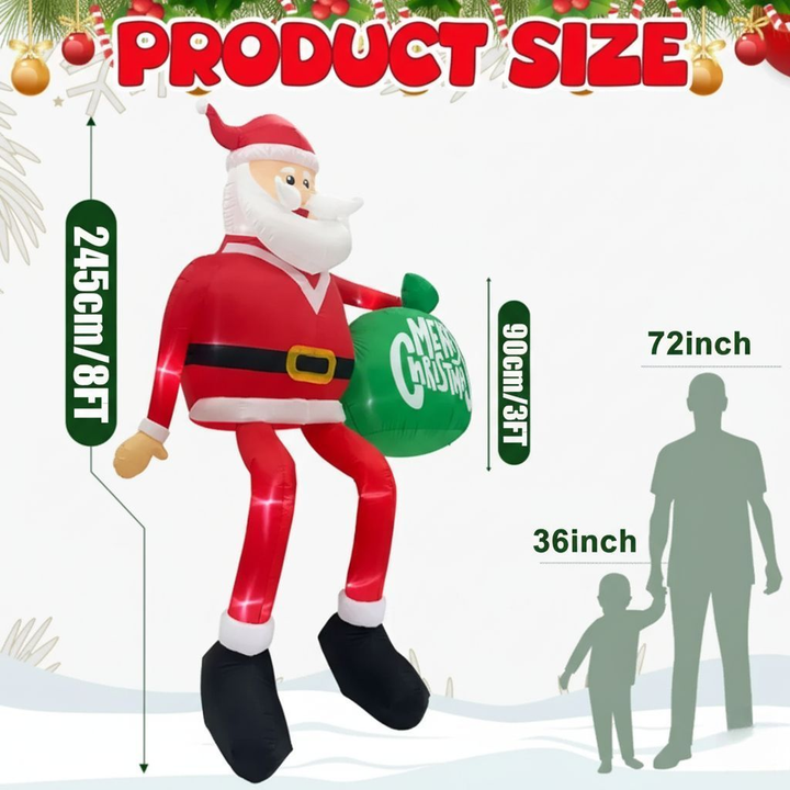 2.4m LED Inflatable Climbing Gnome Outdoor Decor