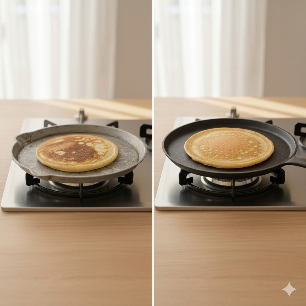 Cast iron pan 26 cm for even frying results | Kalsten