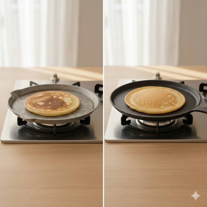 Cast iron pan 26 cm for even frying results | Kalsten