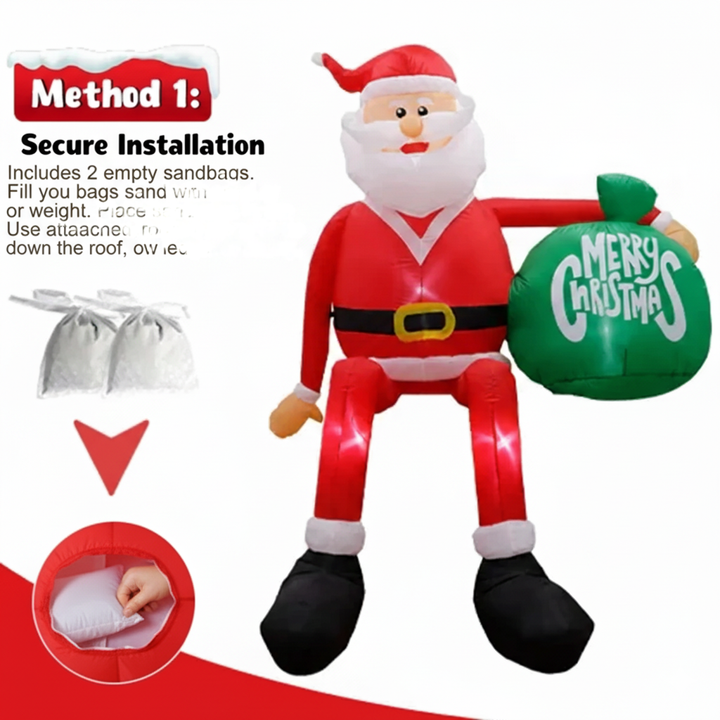 2.4m LED Inflatable Climbing Gnome Outdoor Decor