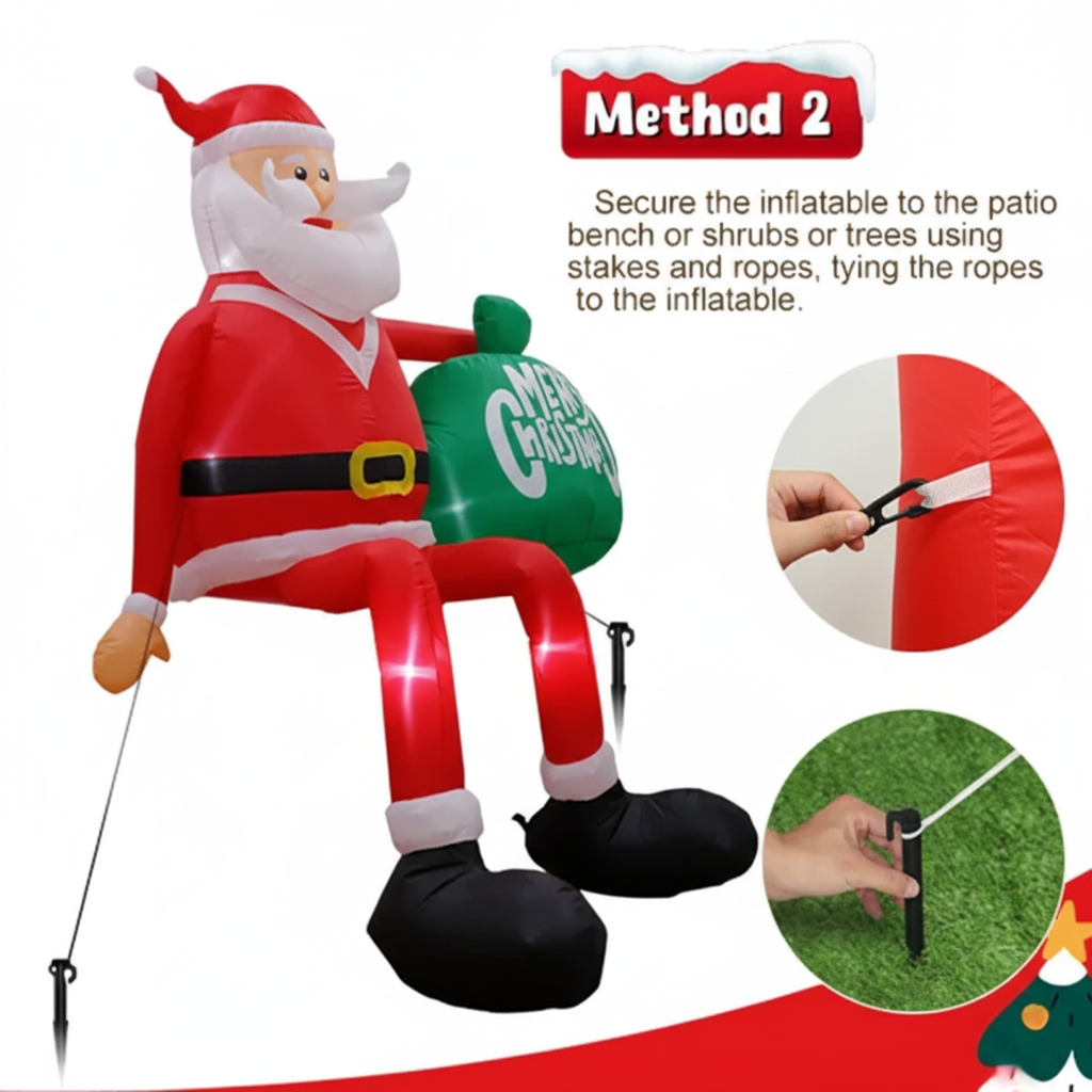 2.4m LED Inflatable Climbing Gnome Outdoor Decor