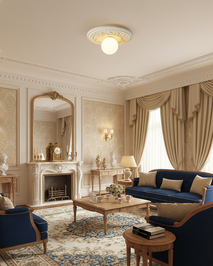 Ceiling Light Acrylic 13.7 in Beige Flush Mount Living Room Bedroom Decorative Fixture | Kalsten