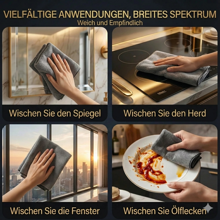 Microfiber Glass Cleaning Cloths 10-Piece Set | Kalsten