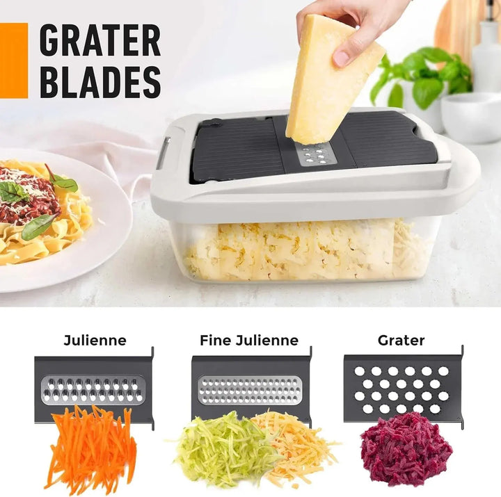 Vegetable cutter with 8 blades and collection box | Kalsten