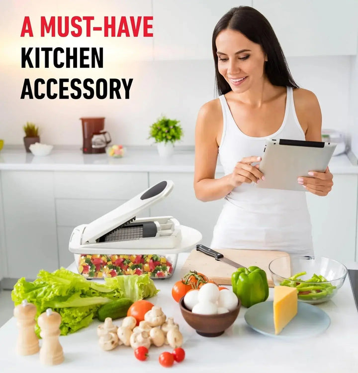 Vegetable cutter with 8 blades and collection box | Kalsten