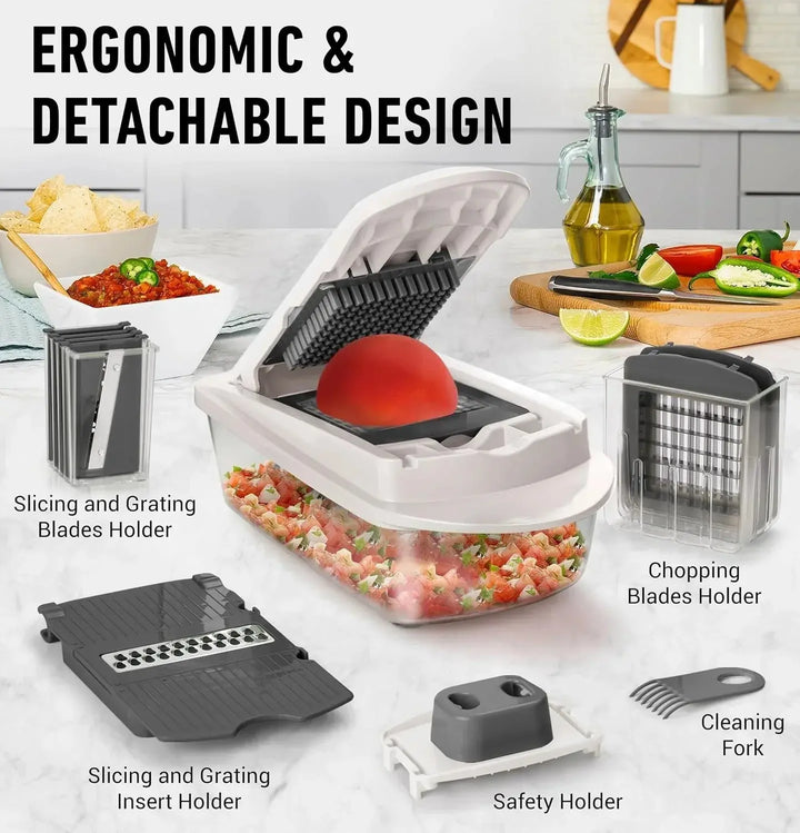 Vegetable cutter with 8 blades and collection box | Kalsten