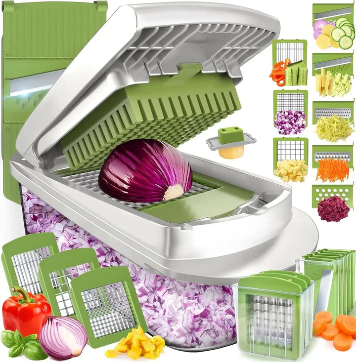 Vegetable cutter with 8 blades and collection box | Kalsten
