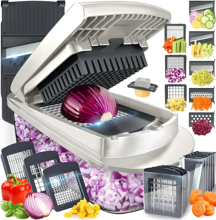 Vegetable cutter with 8 blades and collection box | Kalsten