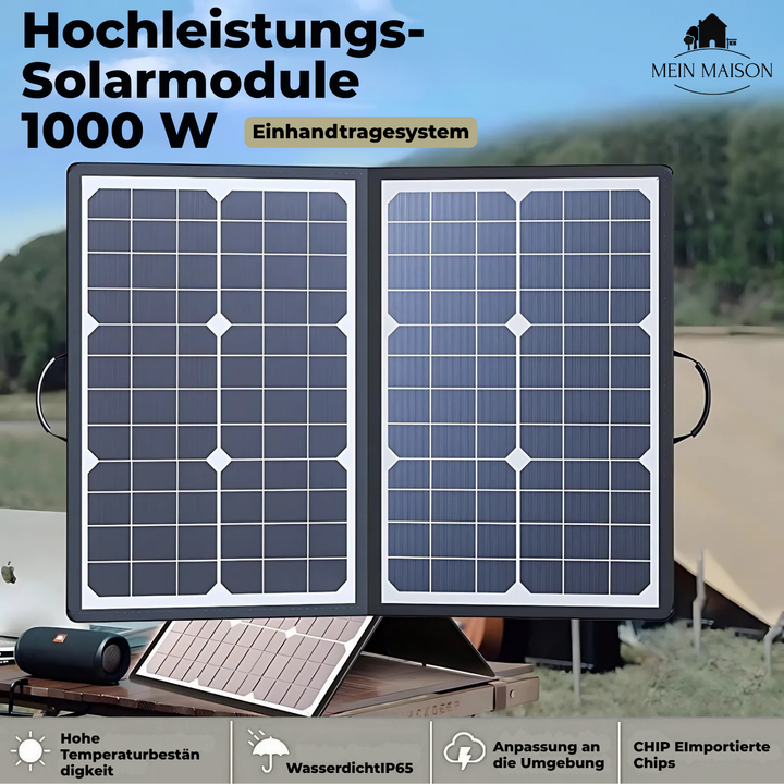 Kalsten | SolaraX 1000W Foldable Solar Panel Kit | Complete Set with MPPT & USB/Type-C | For Camping, Car, Boat & Caravan