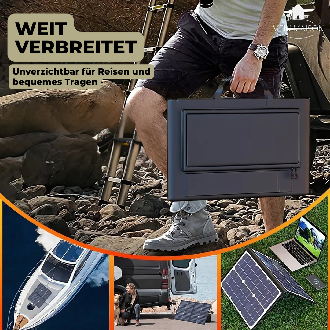 Kalsten | SolaraX 1000W Foldable Solar Panel Kit | Complete Set with MPPT & USB/Type-C | For Camping, Car, Boat & Caravan